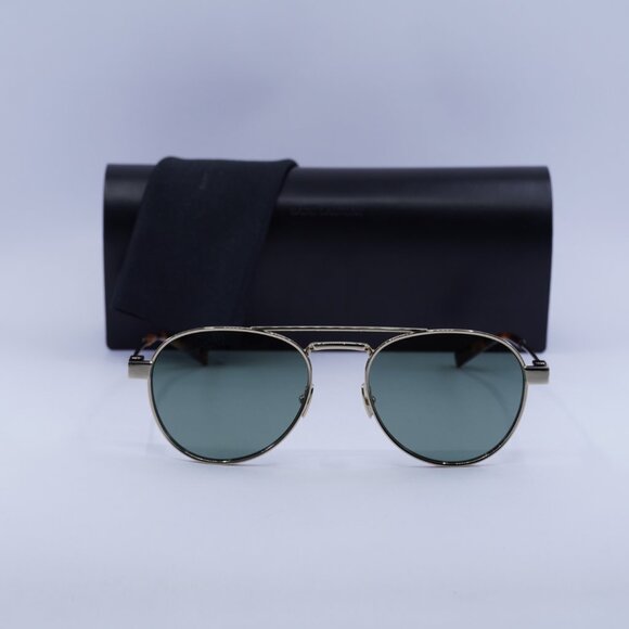 Saint Laurent SL708 003 Aviator Sunglasses - Gold/Green - Picture 4 of 11